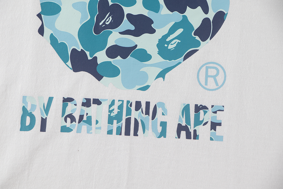 Bape 148 TOP Print Collar Short Sleeve T White S-XL - Image 8
