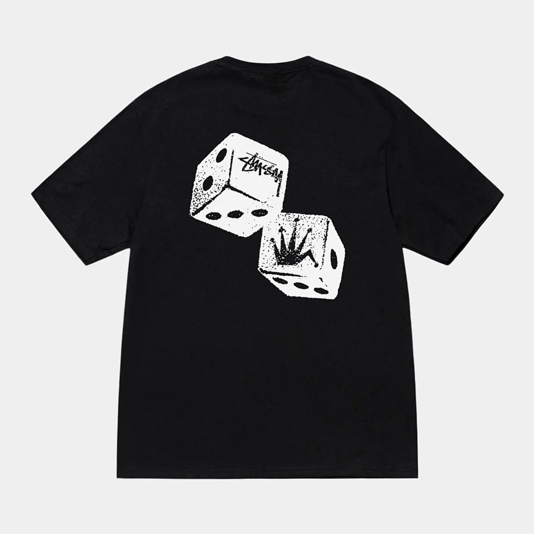 Stussy 108 Stusy FW24 SHAKERS TEE Autumn Winter Print Collar Short Sleeve T White Black S M L