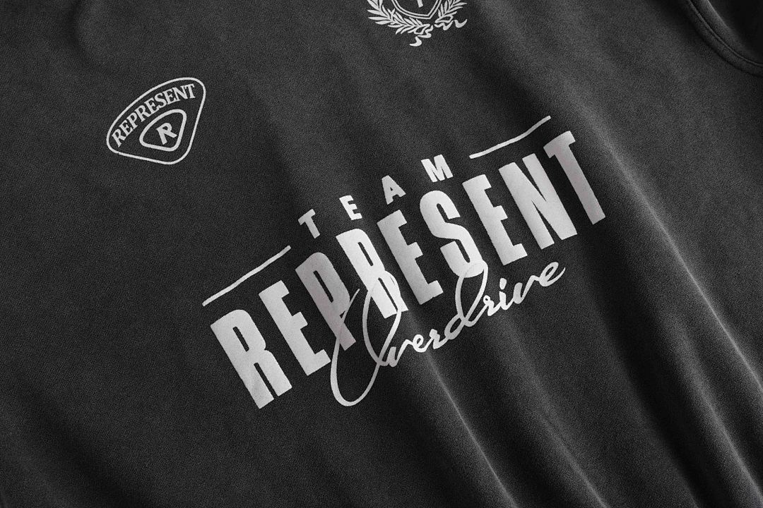 Represent 238 Represent World Championship BOXY Hoodie “ Military ” Print Washed : Black S M L - Image 7