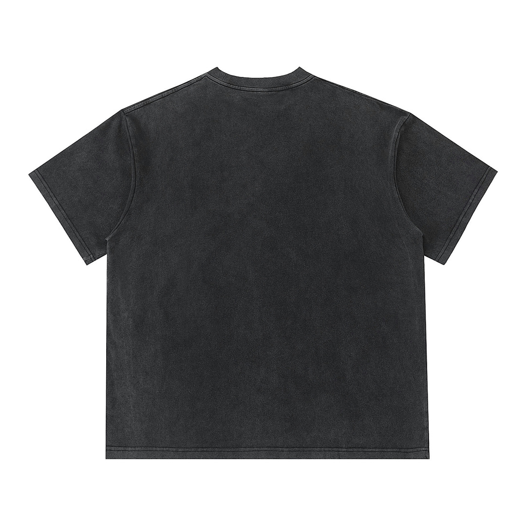 Unbranded 118 Vintage Water Fire Print Short Sleeve : Grey S-XL # - Image 3
