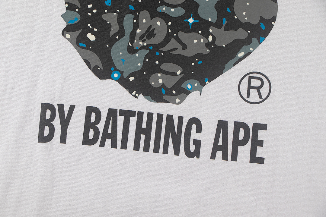 Bape 148 TOP Print Collar Short Sleeve T Black White S-XL - Image 20