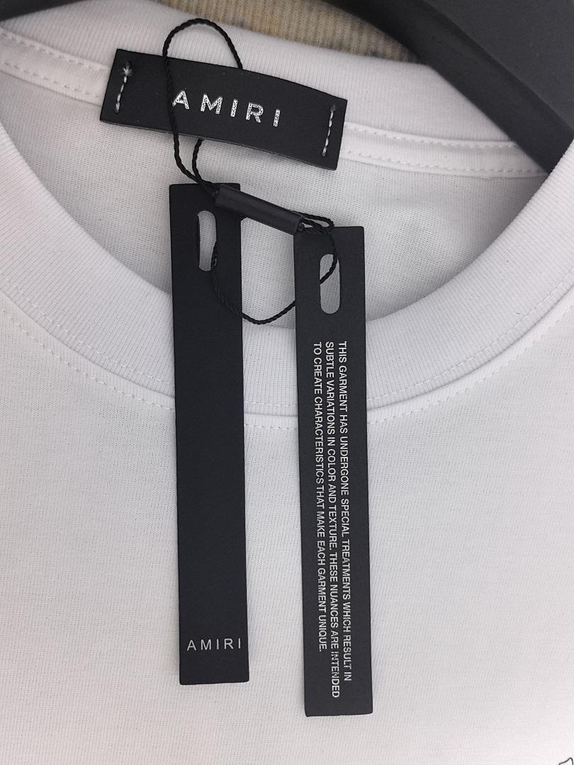AMIRI 118 Wide Version Model Short Sleeve T Logo Print High Wind Black White S M L XL 9904# - Image 27