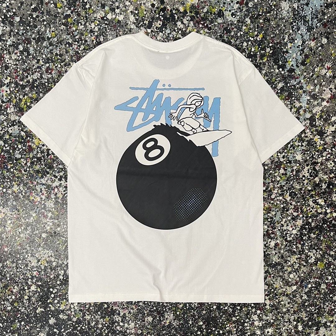 Stussy 108 Stussy Black 8 Print Short Sleeve T : White S Ｍ L XL XXL - Image 9