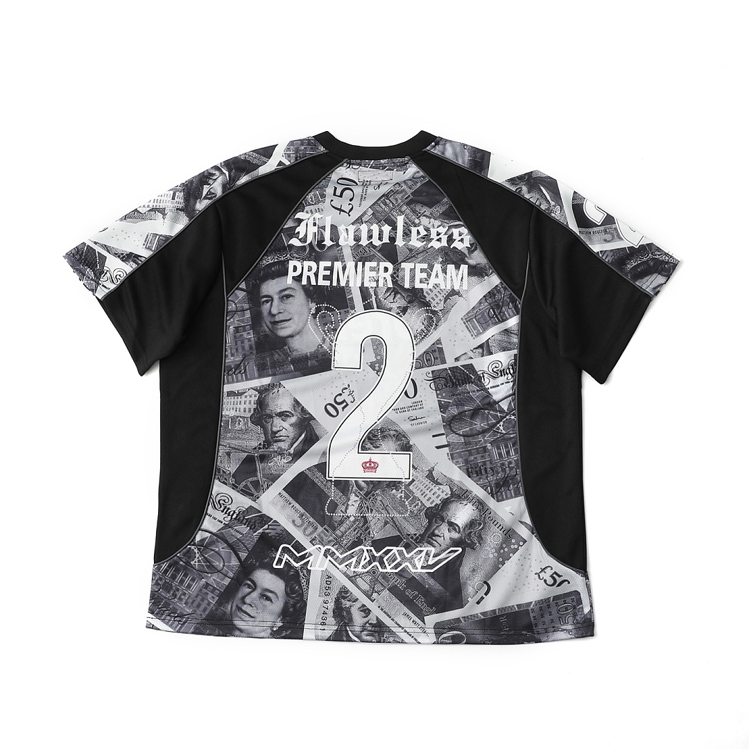 Supreme 268 POUNDS SOCCER JERSEY Print Short Sleeve V Collar T Red Light Purple Black : S M L - Image 4