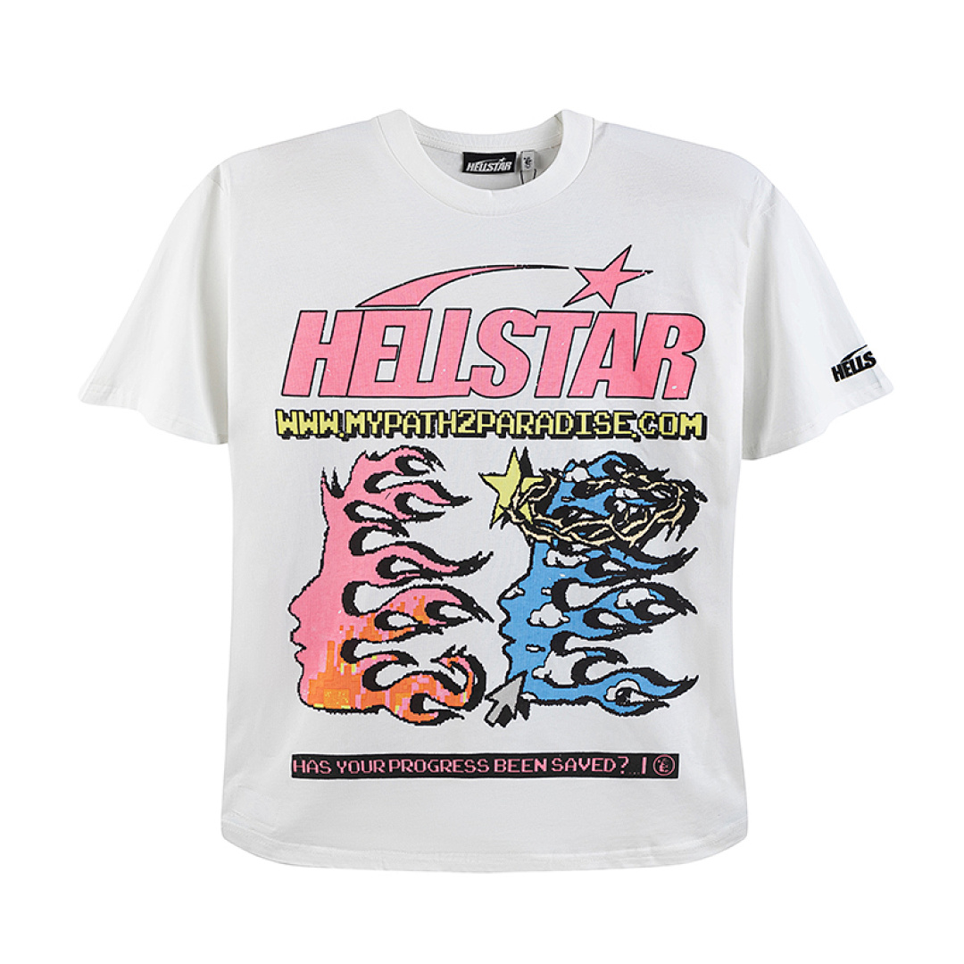 Off-White 128 Hellstar Sport Logo T-Shirt Wind Print Mens Womens Short Sleeve T Off White S-M-L-XL