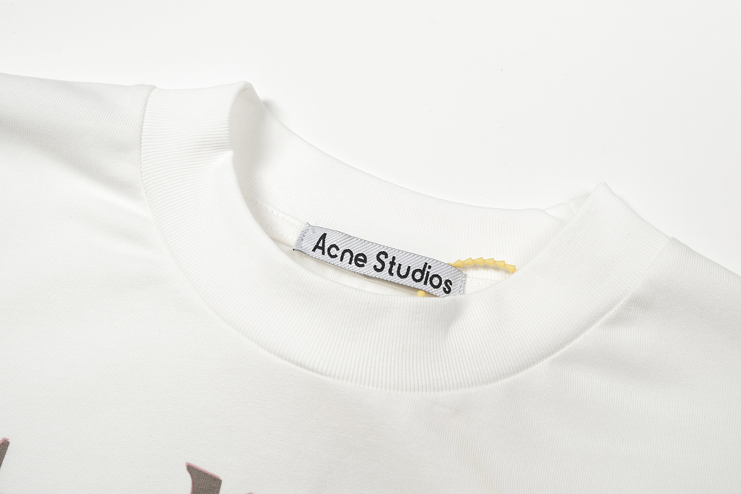 Acne Studios 128 AC Wind Print Short Sleeve T White S-XL 8216# - Image 4