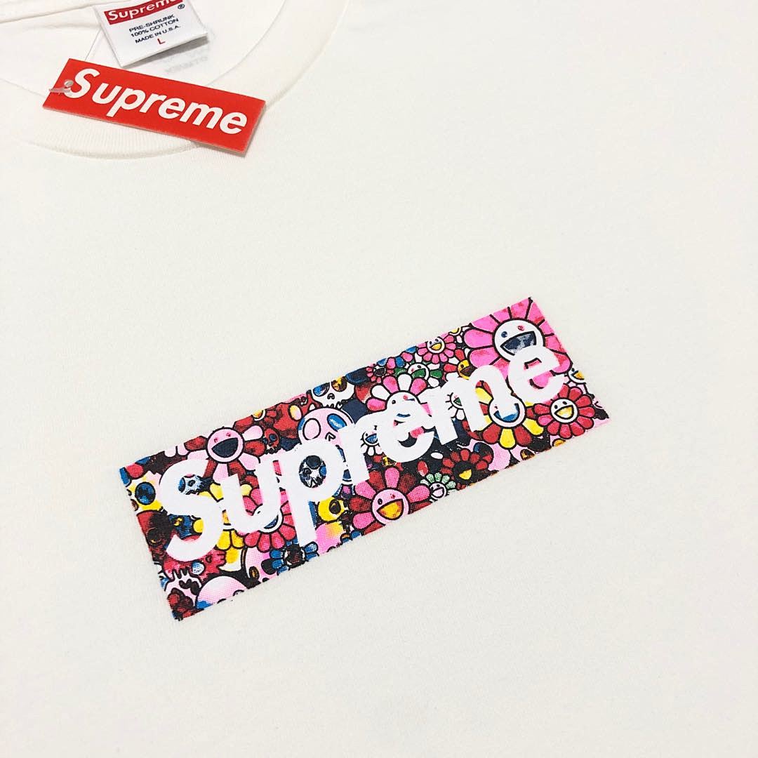 Supreme 118 Sup X Takashi Murakami COVID-19 Relief Box Logo Tee Collab New T Short Sleeve White S M L - Image 5