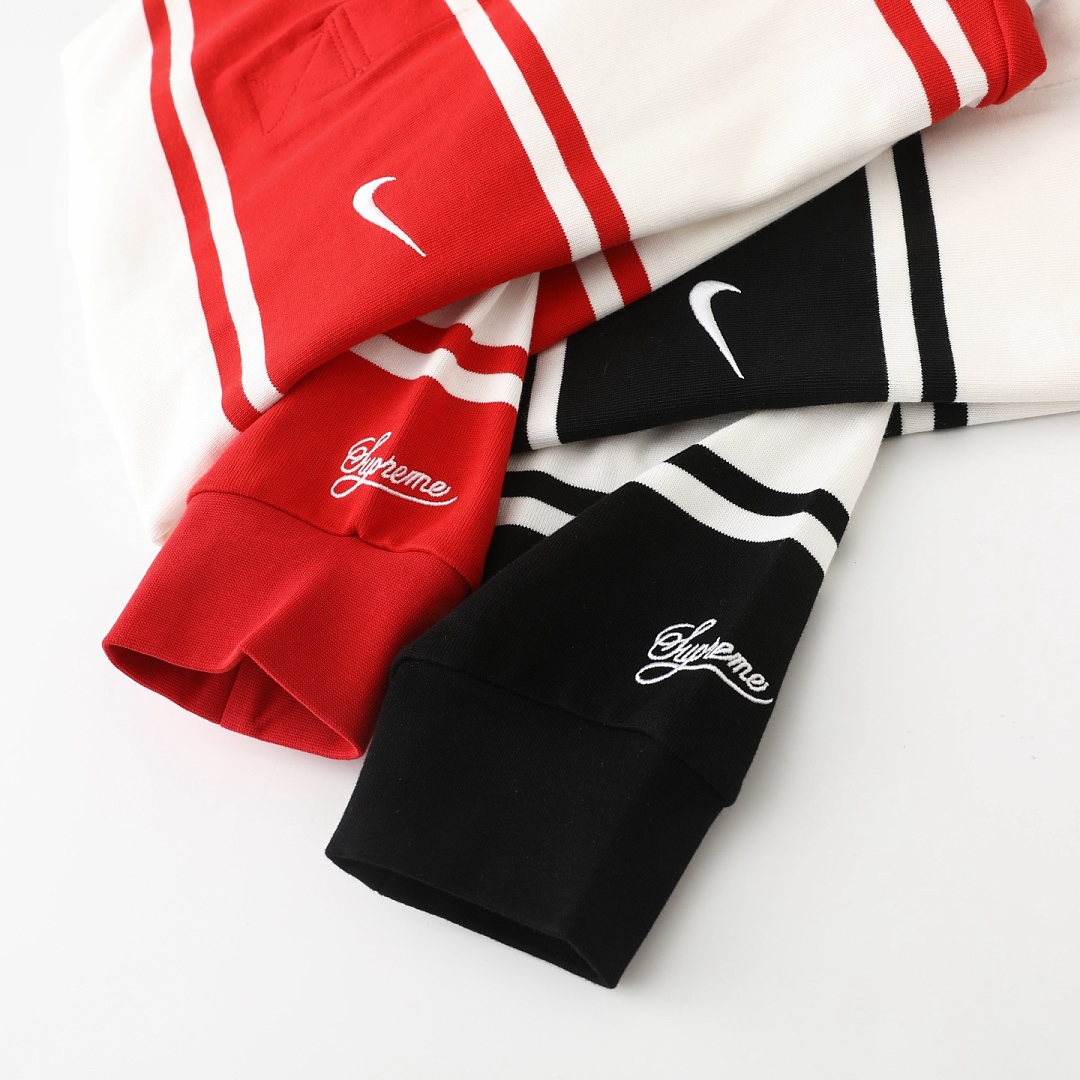Ralph Lauren 368 Collab SS25 Stripe Rugby Logo Striped Long Sleeve Polo Mens Womens : Black White Red S M L - Image 27