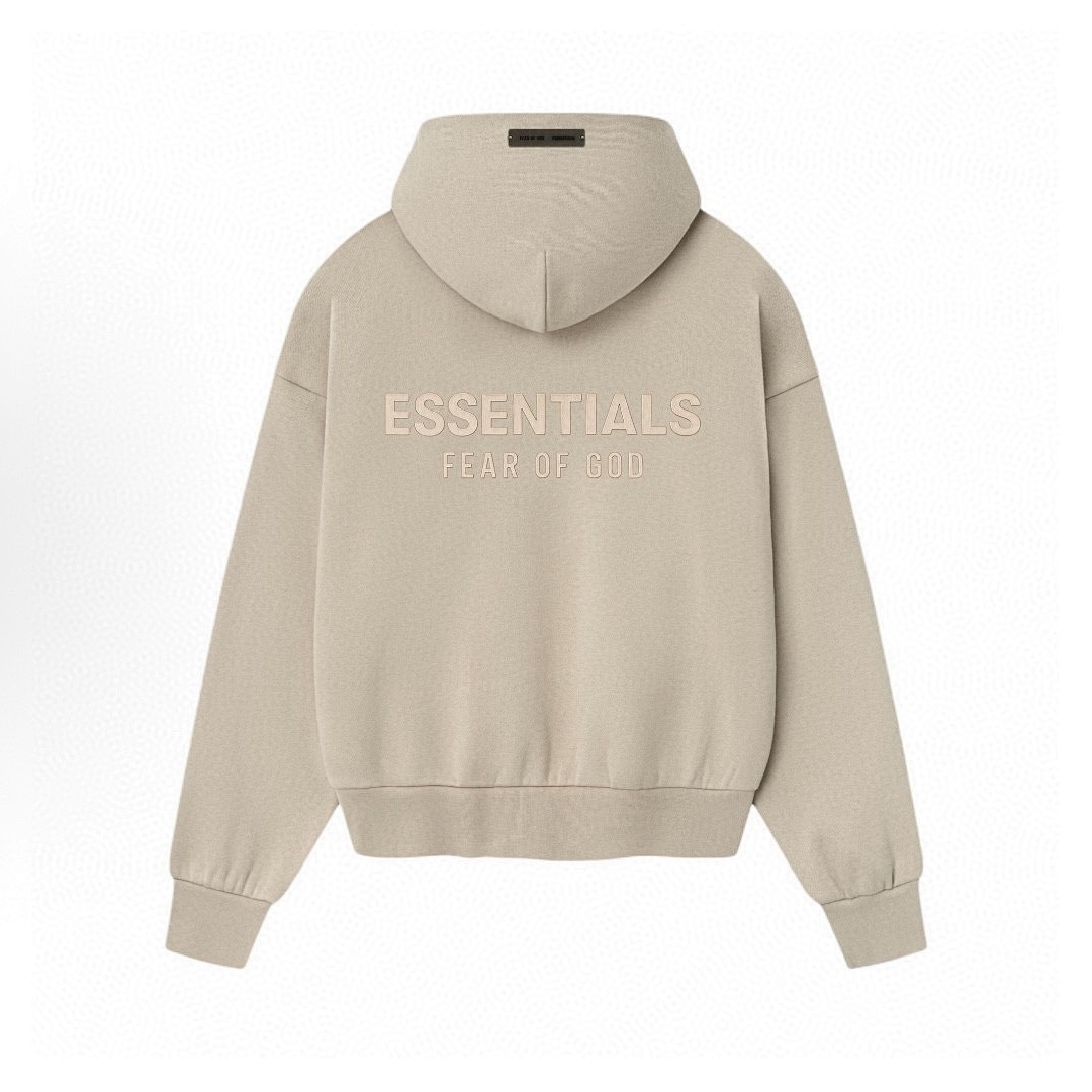 Essentials 238 Ess SS25 Classic Hoodie Label Print Silk Silver Gum Black Oatmeal Grey Brown XS-XL - Image 11