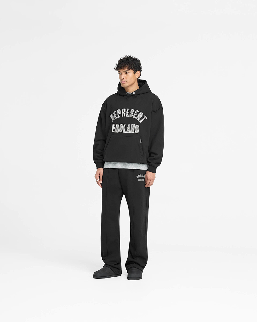 Represent 238 REPRESENT ENGLAND APPLIQUE HOODIE LOGO Embroidered Fleece : Black S M L - Image 6
