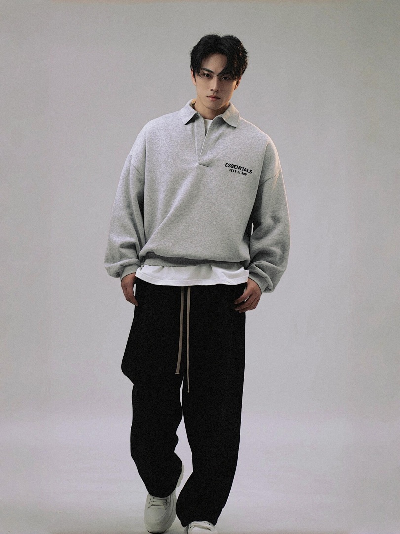 Essentials 178 Ess FALL24 HOLIDAY Fleece EssentialSweatpant Print Lace Up Velvet : Dark Mist Grey Light Black Desert Gold Brown :S-XL - Image 31