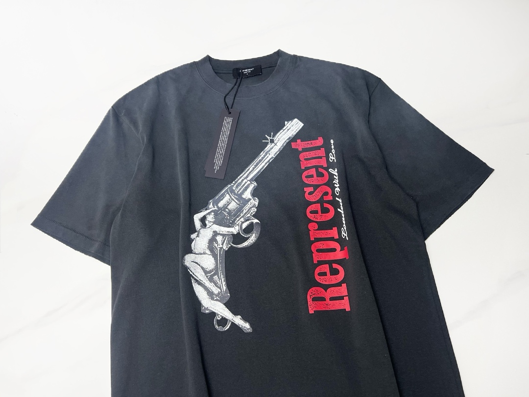 Represent 138 REPRESENT New High Mens Womens Top Wide Short Sleeve : S M L XL Cream Apricot - Image 8
