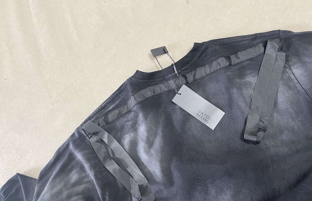 Unbranded 158 Satoshi Nakamoto Bondage Logo Long Sleeve T-Shirt Strap Patchwork T : Washed Black S M L - Image 9