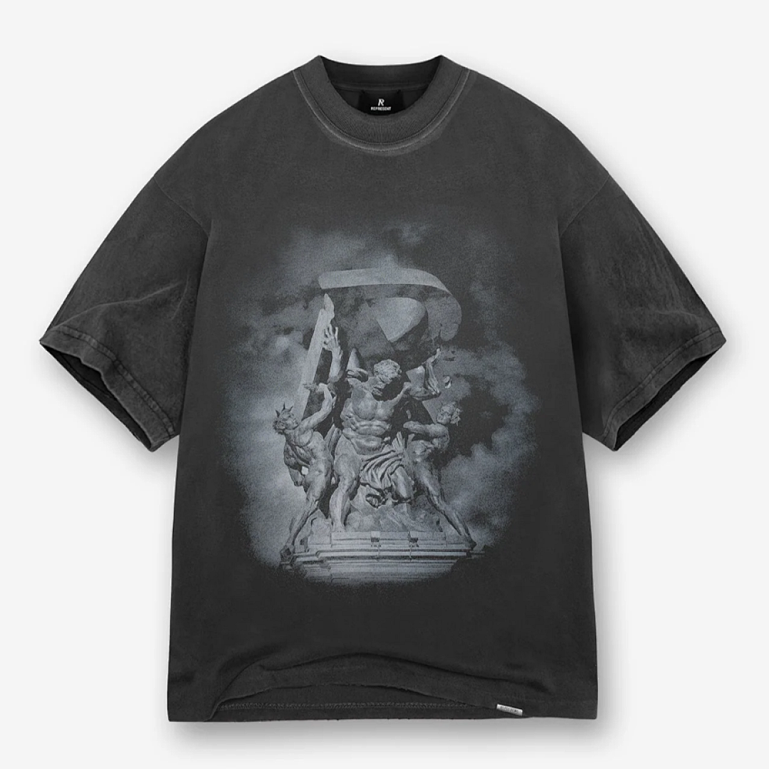 Represent ON SALE68 REPRESENT ATLAS TEE Print Short Sleeve T : Washed Black White S M L