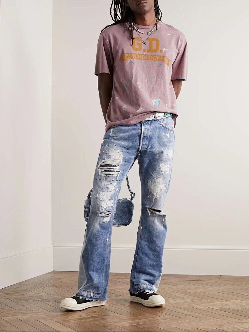 Gallery Dept 118 Gallery Dept. PSYCHOLOGY ED TEE Ink Logo Label Print Short Sleeve T : Pink S M L - Image 7