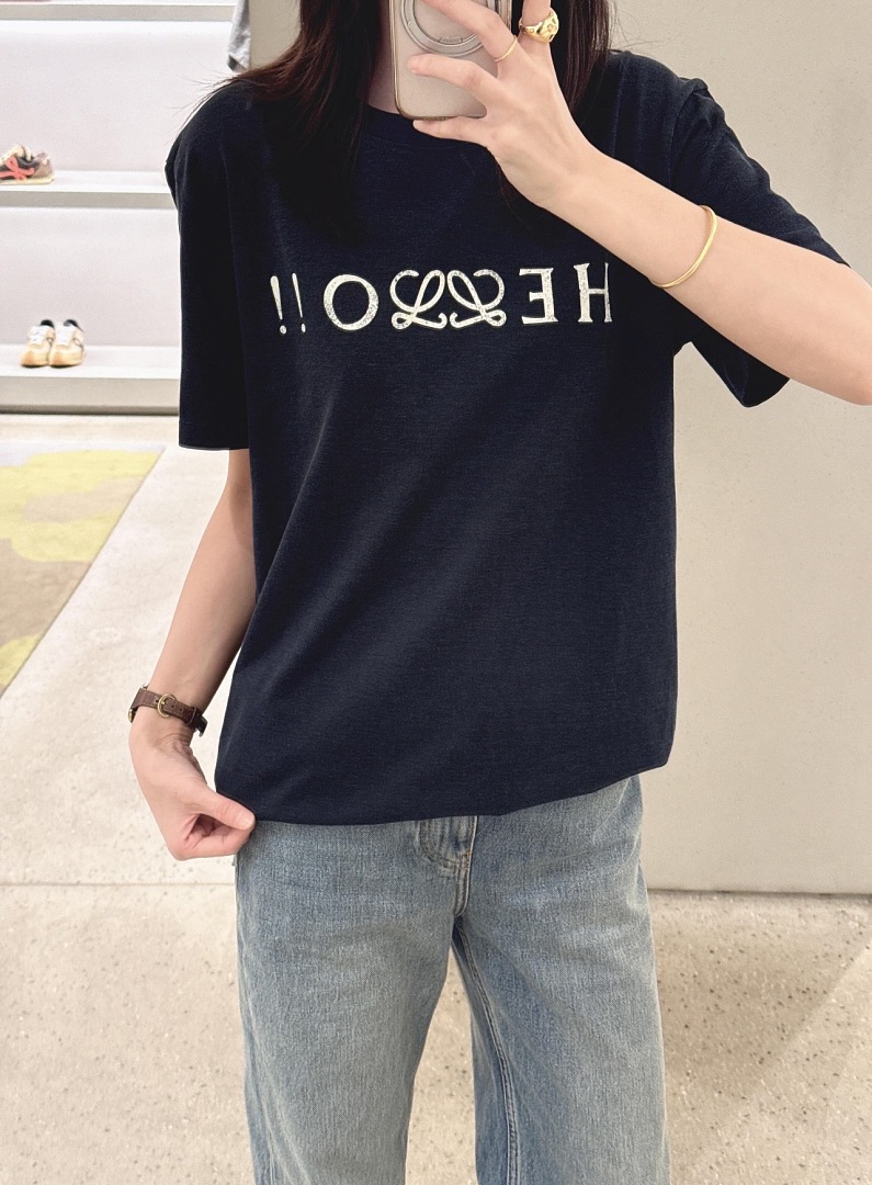 Unbranded 118 L0EW Wind HELLO! Print Short Sleeve T Black S-XL E0001# - Image 21
