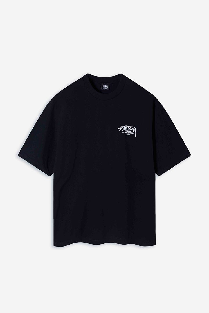 Stussy 108 Stu FW24 BEAT SOUNDS TEE PIGMENT DYED Print Short Sleeve T Black White S M L - Image 3