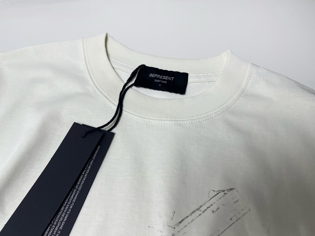 Represent 138 REPRESENT New High Mens Womens Top Wide Short Sleeve : S M L XL Cream Apricot - Image 13