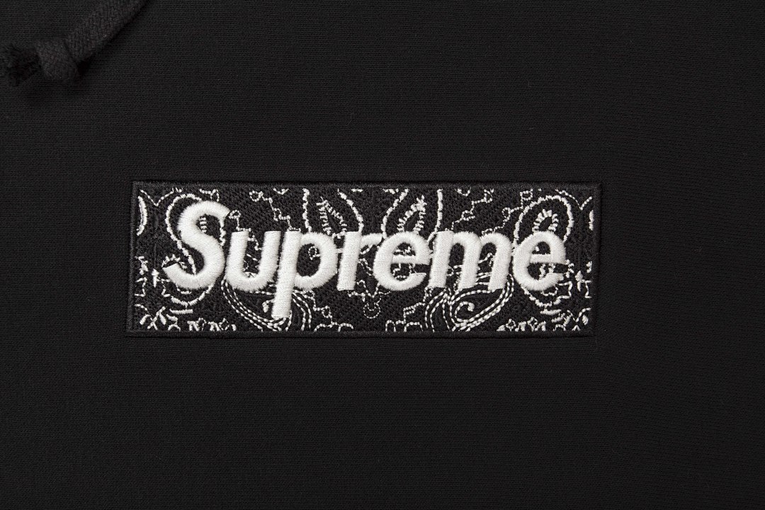 Supreme 248 Fruit Floral Embroidered Label SUP Bandana Box Logo Hooded Sweatshirt BOXLOGO Velvet Black Grey Red Pink Sky Blue S-XL S303# - Image 7