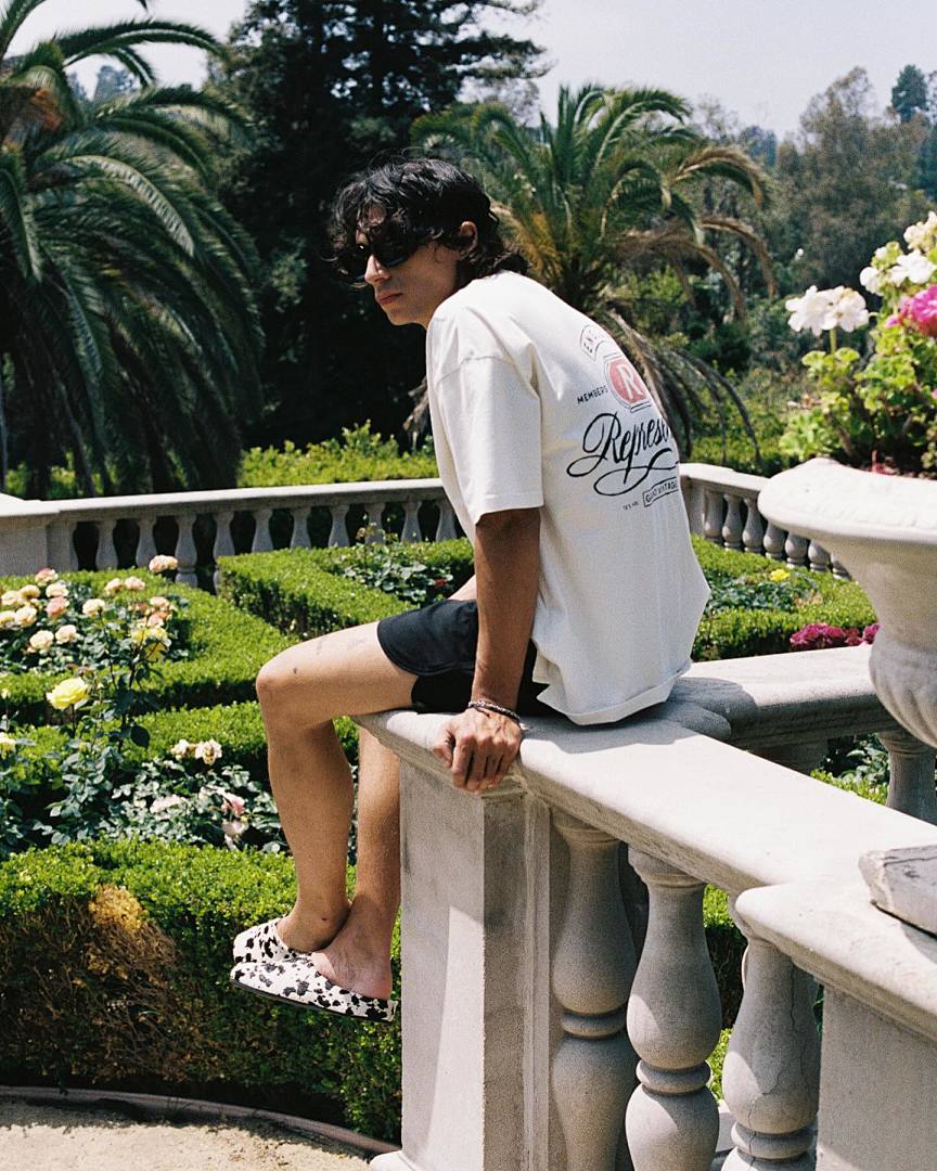 Represent 118 Represent Grand Vintage Hand Drawn T-Shirt Print Short Sleeve T : Black White S M L - Image 6