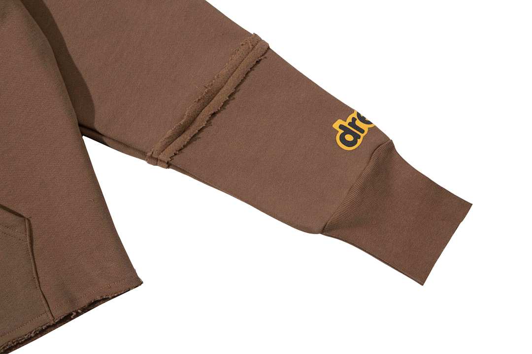 Drew House 228 Drew House SS22 New Mascot Hoodie Print Patchwork Velvet Coffee Brown S M L - Image 8