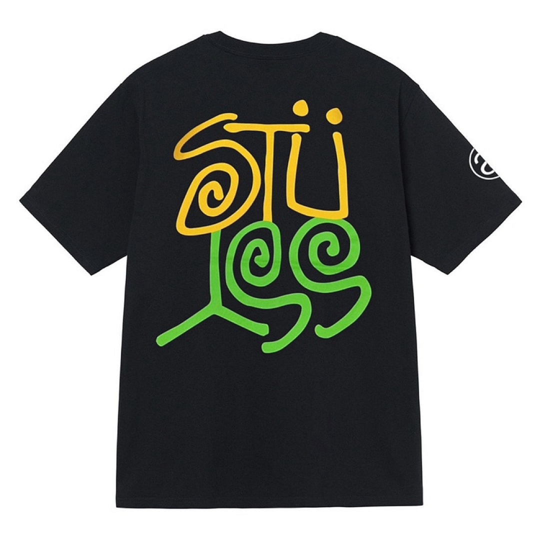 Stussy 108 Stu Grass Print Short Sleeve T : Black White Grey S Ｍ L XL - Image 3