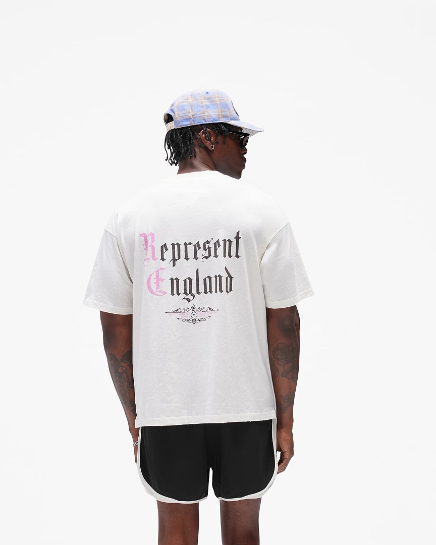 Off-White 128 REPRESENT New High Mens Womens Top Water Wide Short Sleeve T : S M L XL Off (White) - Image 33