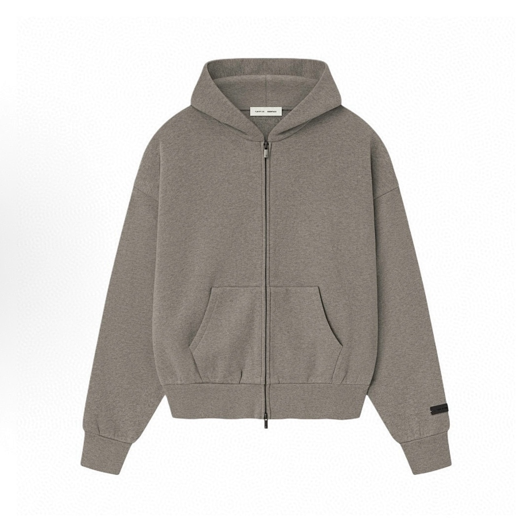 Essentials 238 Ess SS25 Classic Hoodie Label Print Silk Silver Gum Black Oatmeal Grey Brown XS-XL - Image 8