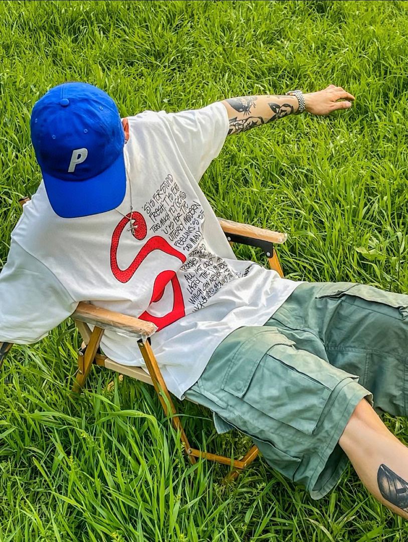 Stussy 98 STU FW22 Logo Print Mens Womens Short Sleeve T : Black White Grass (Green) - Image 18