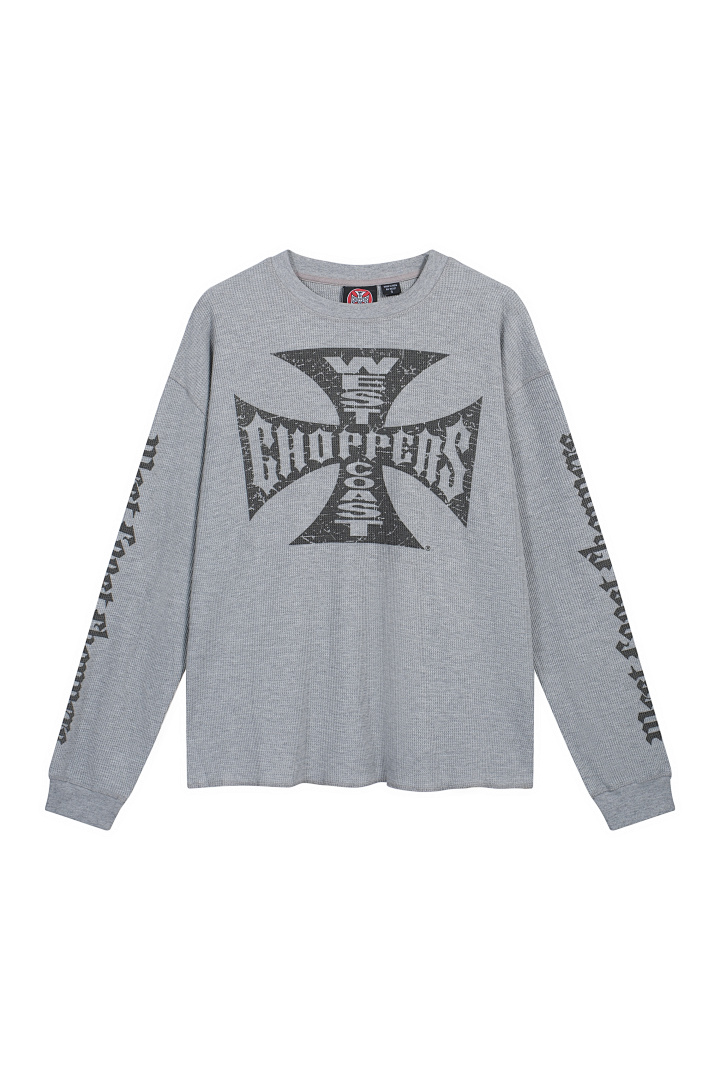 Unbranded 138 Vintage West Coast Choppers Logo Long Sleeve T Grey S-XL W2000#