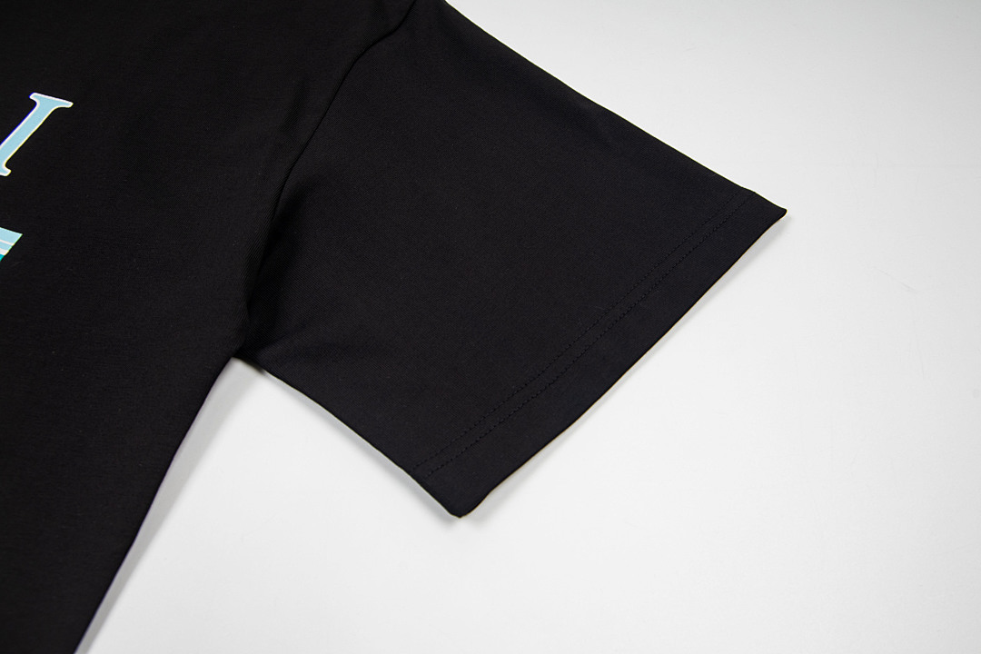 AMIRI 118 Wide Version Model Short Sleeve T Logo Print High Wind Black White S M L XL 9903# - Image 10