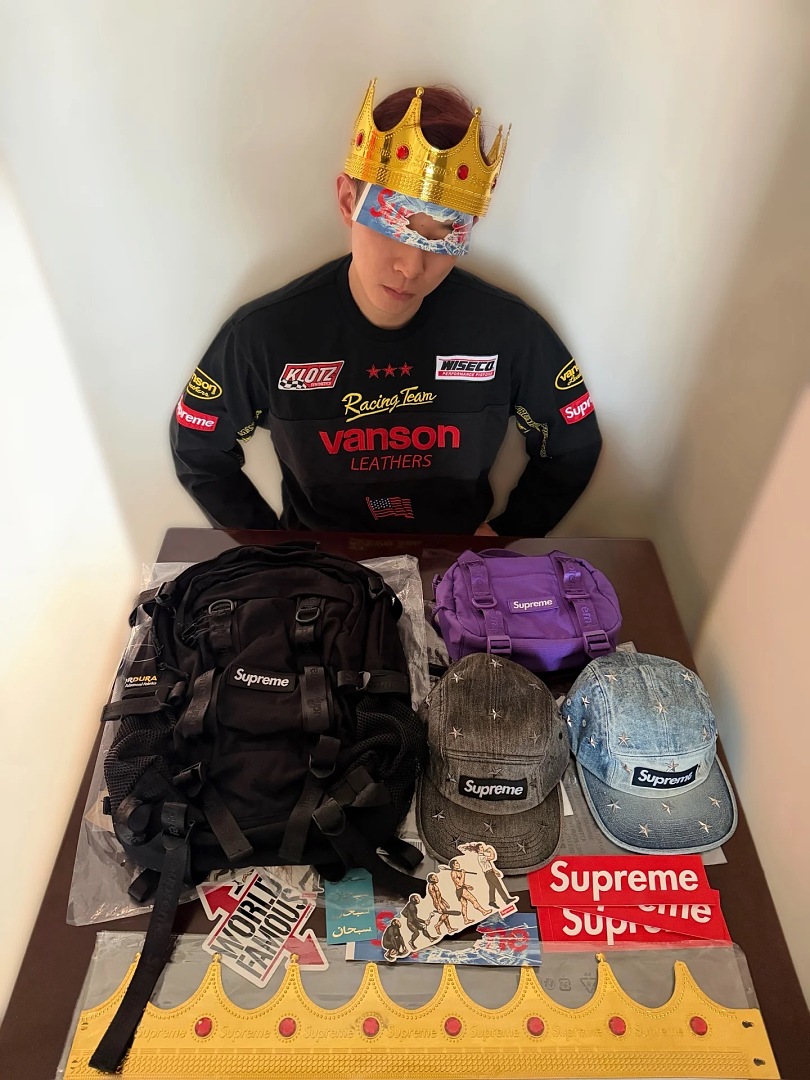 Supreme 328 Collab SS26 L/S Top Patchwork Embroidered Logg Long Sleeve T Mens Womens : Black Beige Pink S M L - Image 72