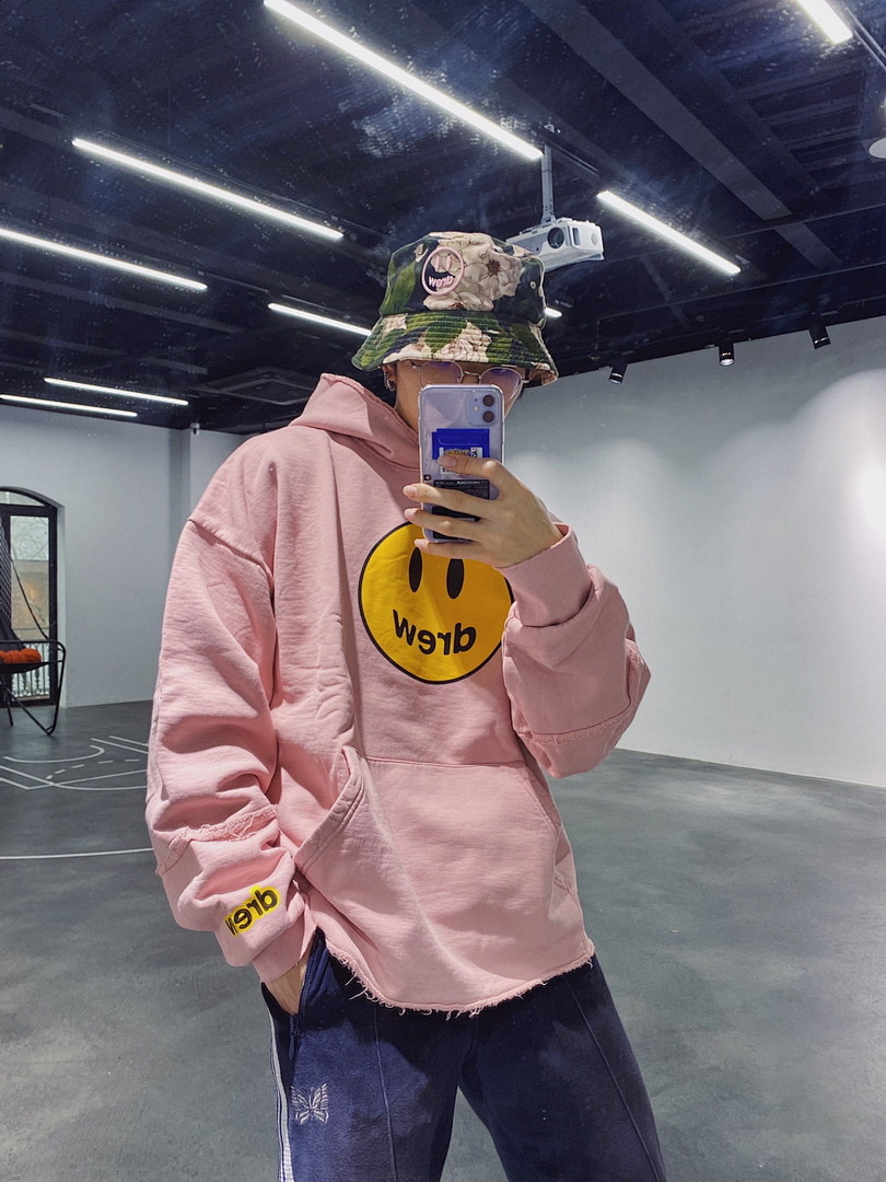 Off-White 218 Drew House 21Ss Mascot Deconstructed Hoodie Black Off White Pink S M L - Image 30