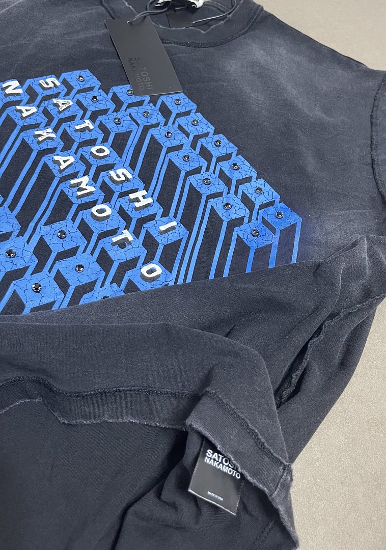 Unbranded 128 SATOSHI NAKAMOTO Gridlock T : Washed Black S M L - Image 9