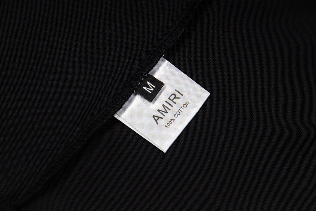 AMIRI 118 Wide Version Model Short Sleeve T Logo Print High Wind Black White S M L XL 9904# - Image 12