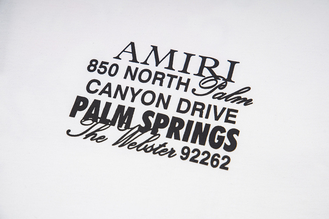 AMIRI 118 Wide Version Model Short Sleeve T Logo Print High Wind Black White S M L XL 9908# - Image 16