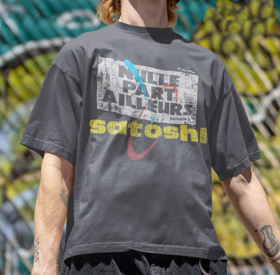 Unbranded 138 Satoshi Nakamoto“Everywhere & Nowhere” Washed Grey Print T S M L - Image 14