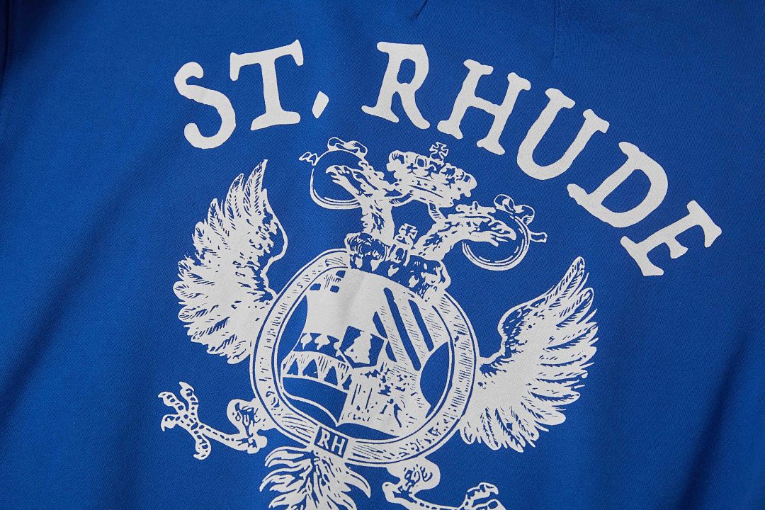 On Running ON SALE118 ST. RHUDE SEAL HOODIE Big Classic Print Short Wide BOXY Version Model : Blue S M L - Image 6