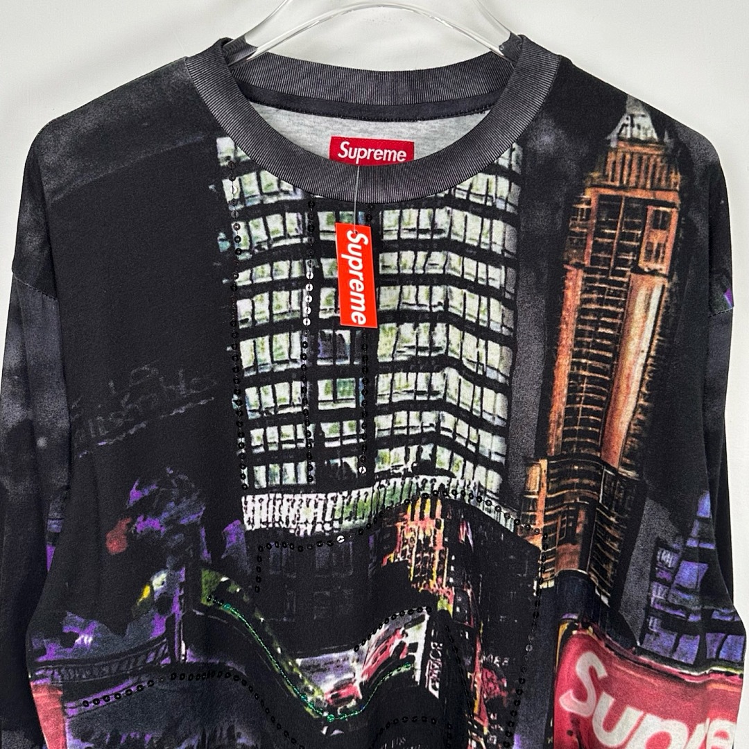 Supreme 298 SS25 SKYLINE SEQUIN L/S TOP Sky Stitching Long Sleeve Black Blue S-XL - Image 19