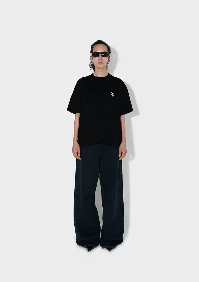Unbranded 108 VUJADE DARTED LOGO TEE Print Short Sleeve T Black White 1 2 3 4 3911# - Image 25