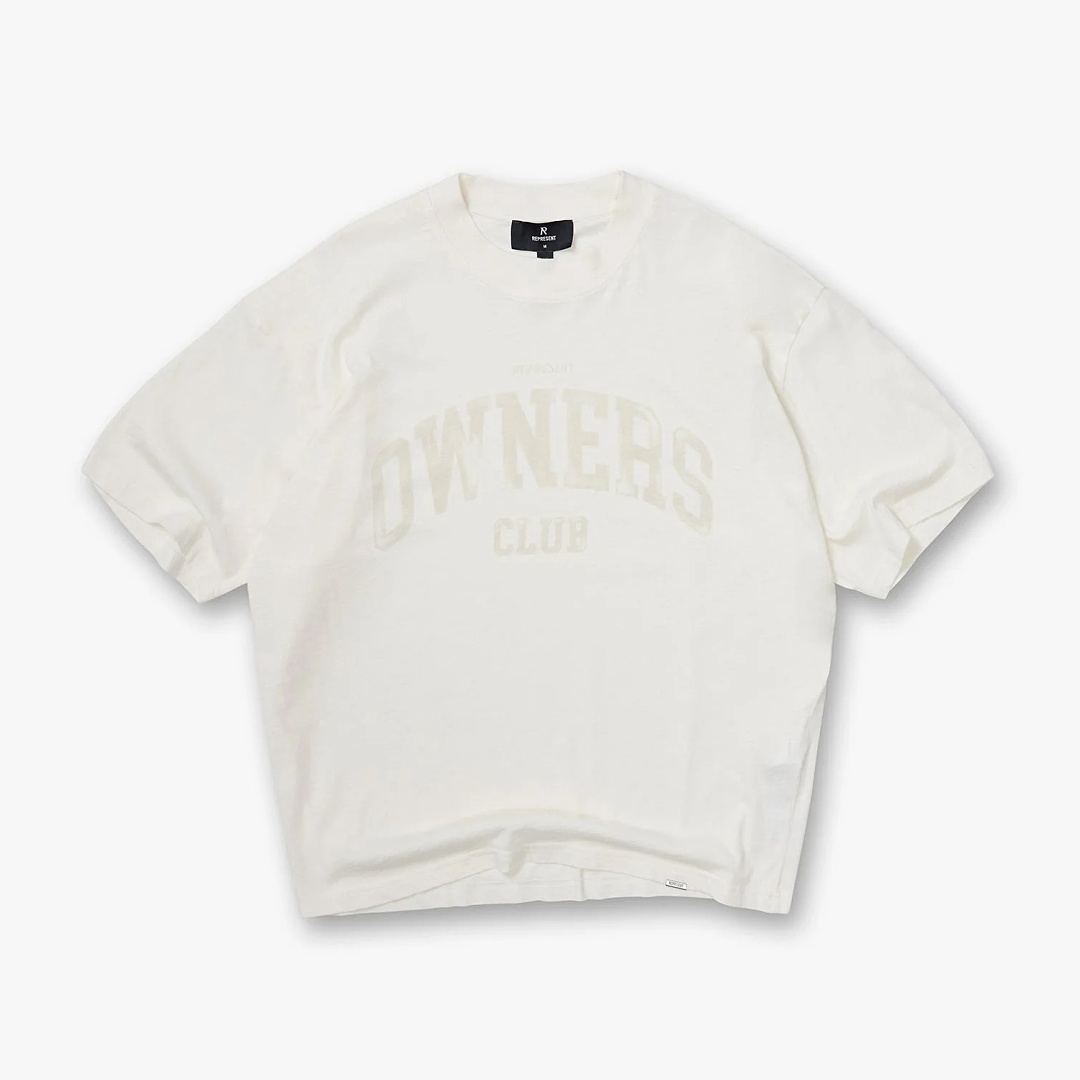 Off-White 128 REPRESENT New High Mens Womens Top Wide Short Sleeve T : S M L XL Washed Blue Off (White) - Image 16