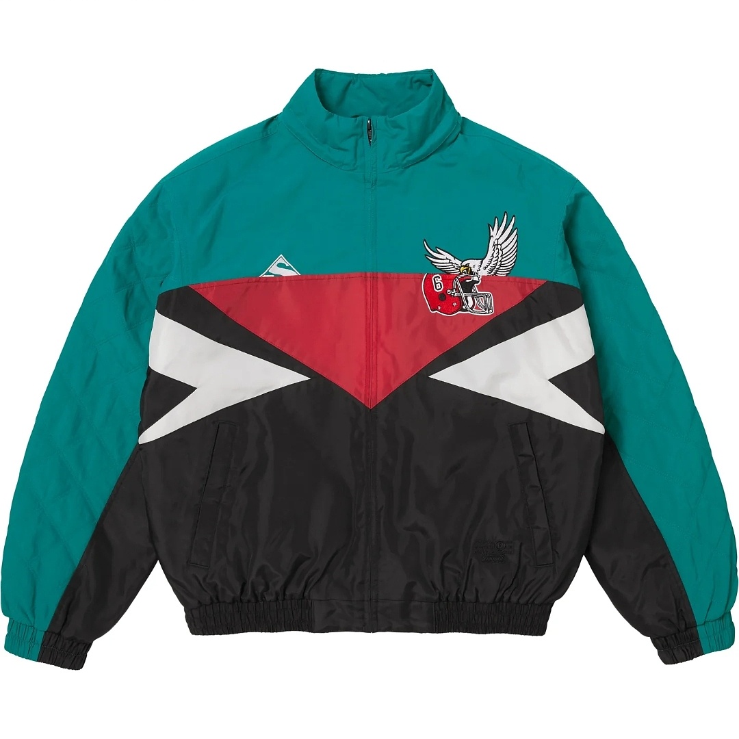 Supreme 598 MM6 SS26 WEEK4 Split Stadium Jacket Water Wind : Black / Navy S–XL - Image 5