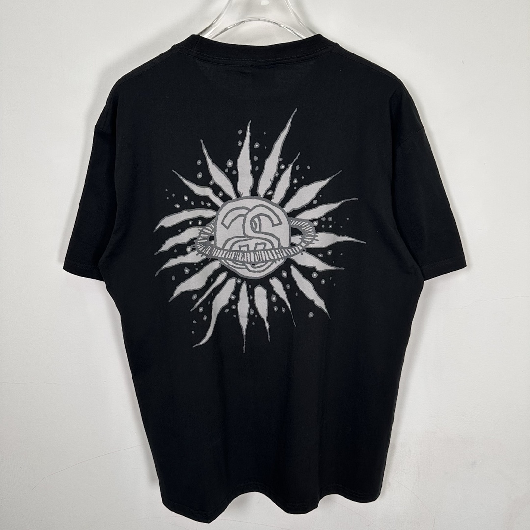 Stussy 128 STU SS25 LOOK BEYOND TEE PIGMENT DYED Double S Print Short Sleeve (Black White) - Image 13