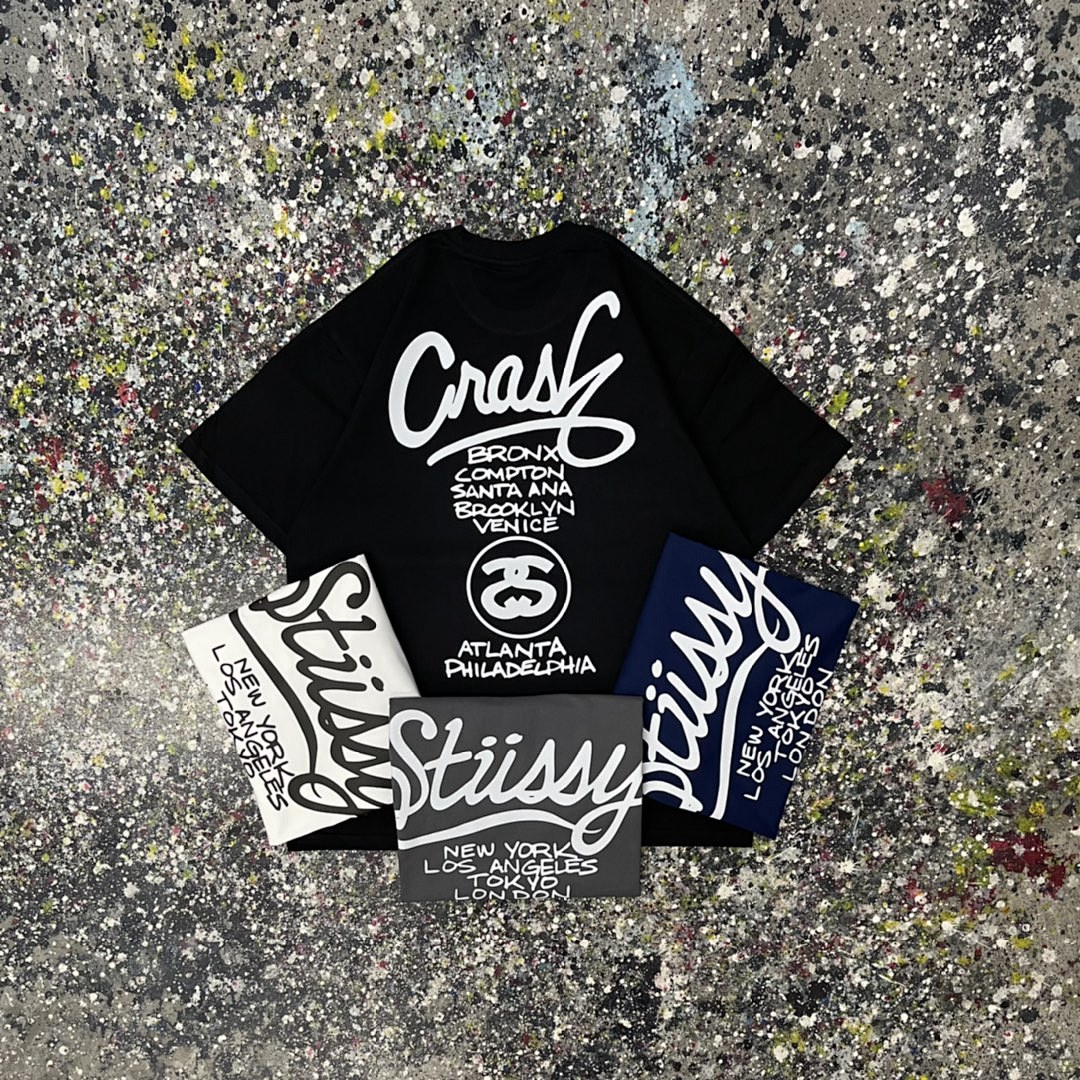 Stussy 108 Stu Short Sleeve T : Black White Grey S M L XL XXL