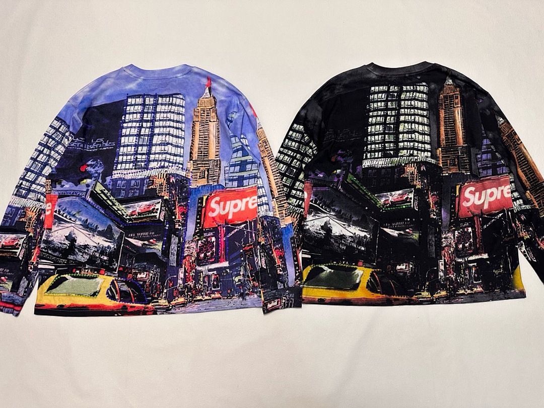Supreme 298 SS25 SKYLINE SEQUIN L/S TOP Sky Stitching Long Sleeve Black Blue S-XL - Image 8