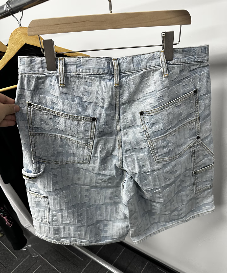 Supreme 318 SS26 REPEAT JACQUARD DOUBLE KNEE DENIM SHORT Floral Stud - Image 15