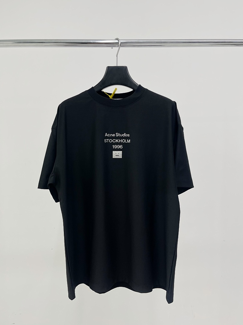 Acne Studios 118 AC Silver Print Short Sleeve T Black White S-XL 8066# - Image 38
