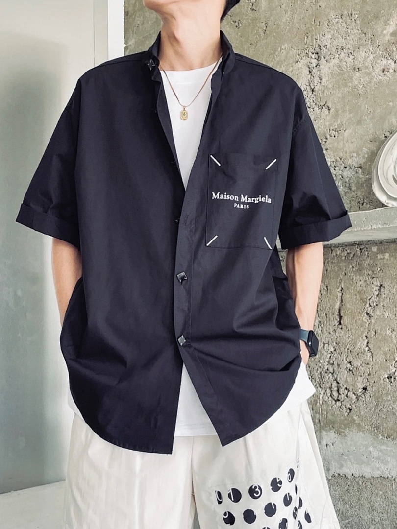 On Running 188 MM6 Maison Margiela LOGO Gum Strap Print Short Sleeve Black White 46 48 50 52 3261# - Image 37