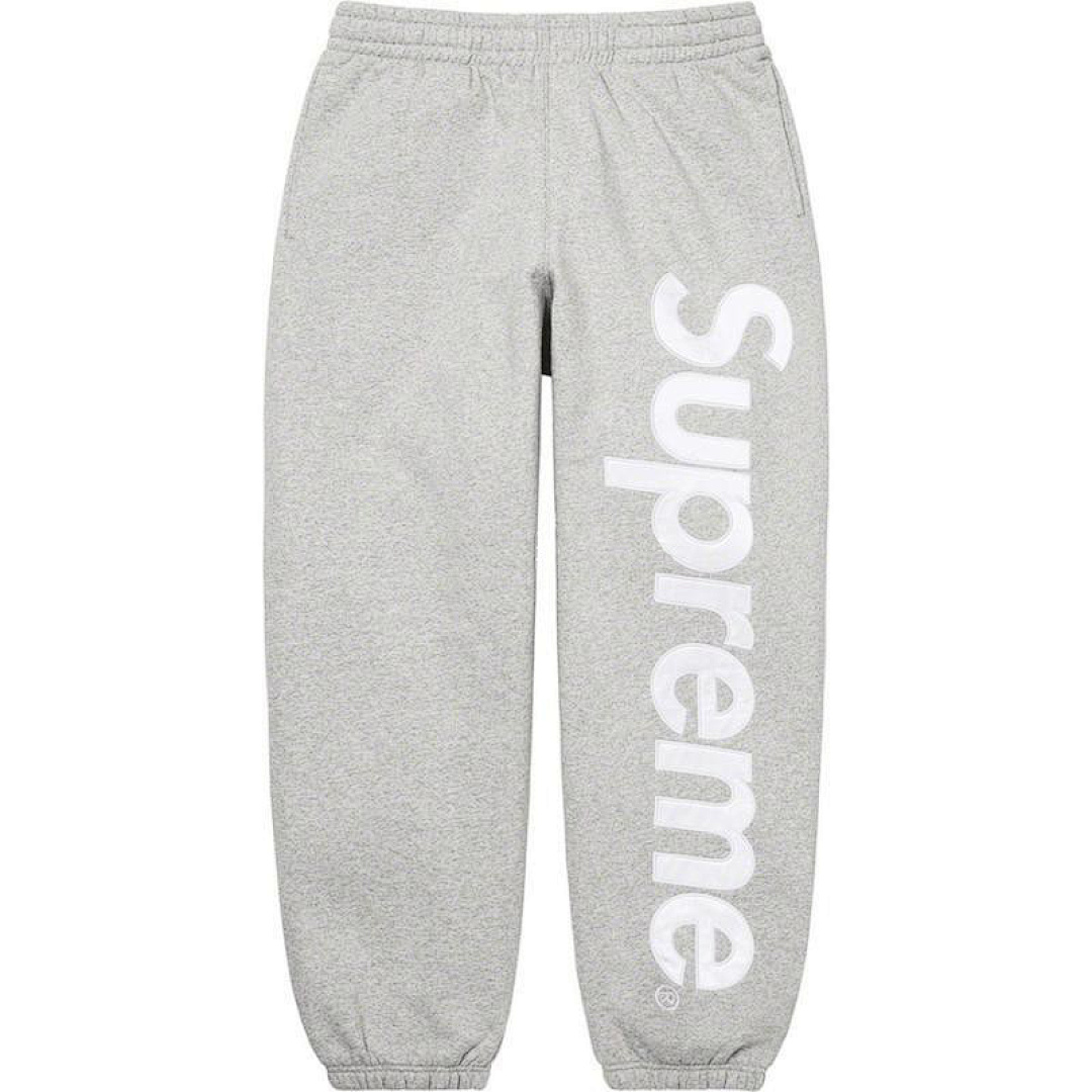 Supreme 238 22FW Satin Applique Sweatpant Big Logo Velvet Cotton Black Floral Grey Blue Red Green Brown Light Orange Purple Khaki S M L XL 1309# - Image 13