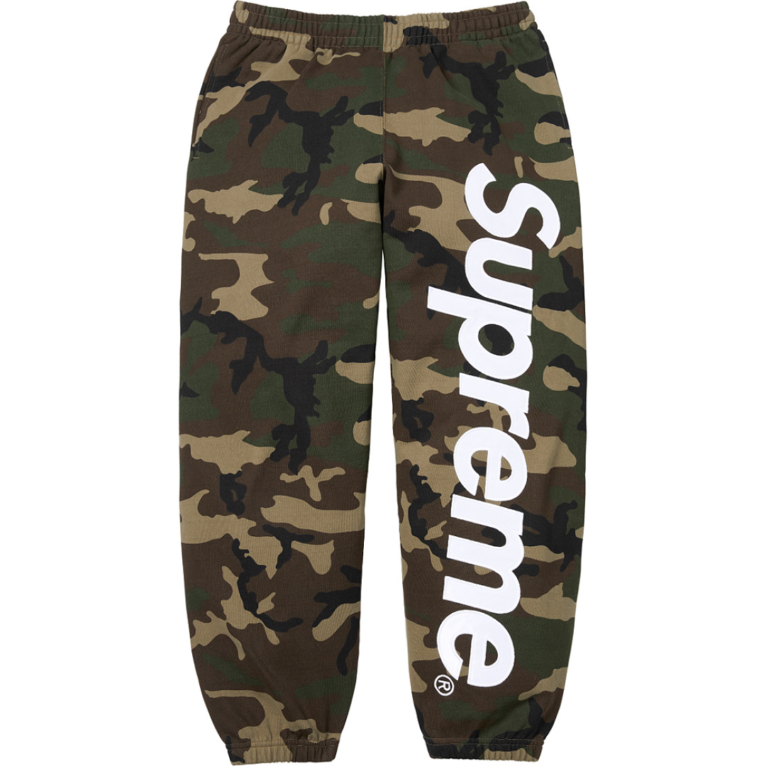 Bape 248 26SS Satin Applique Sweatpant Big Logo Camo Grey Military Green S M L